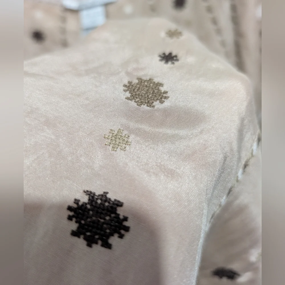 Peter Nygard Beige Boho Embroidered A-Line Skirt 8 - Picture 5 of 9